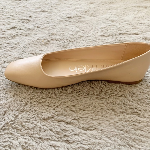 Calvin Klein| Nude Leather Ballerina Flats - Picture 9 of 11